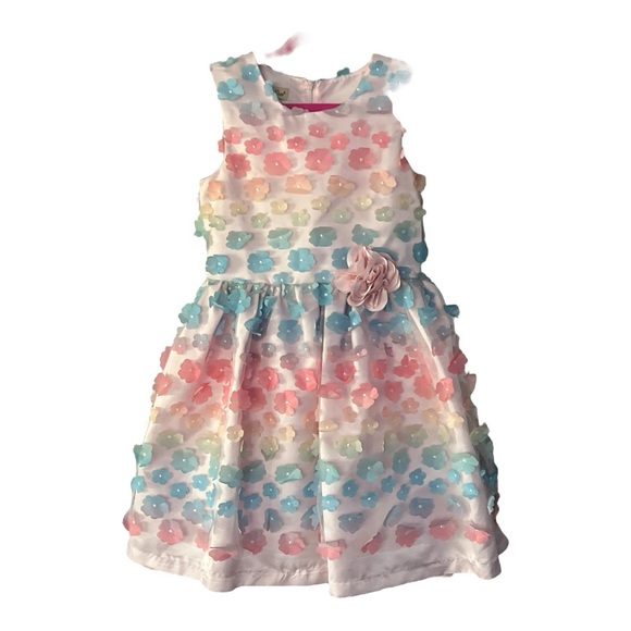 Girls Floral Pastel Dress by Purple Rose Size 7 - Picture 4 of 6
